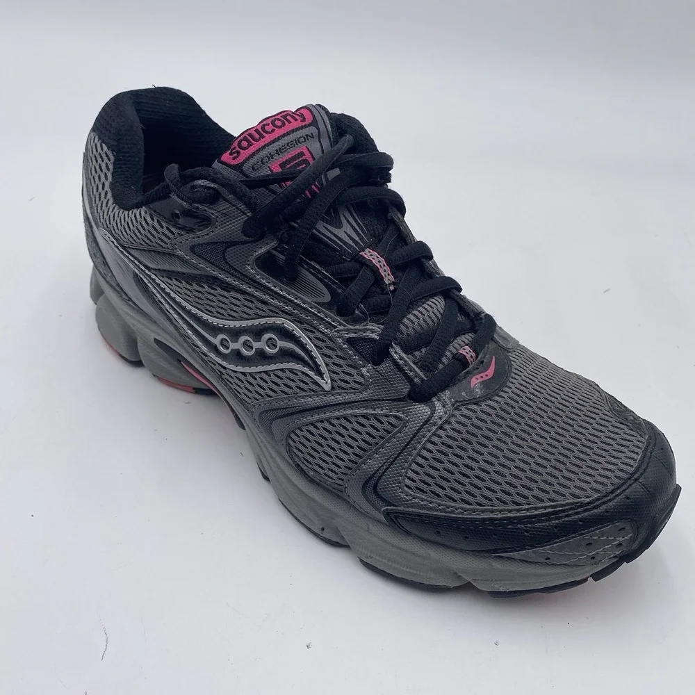 Saucony Grid Cohesion 5 Women's Running Shoes Size 11 Gray Pink 15119-2‎ Cleaned